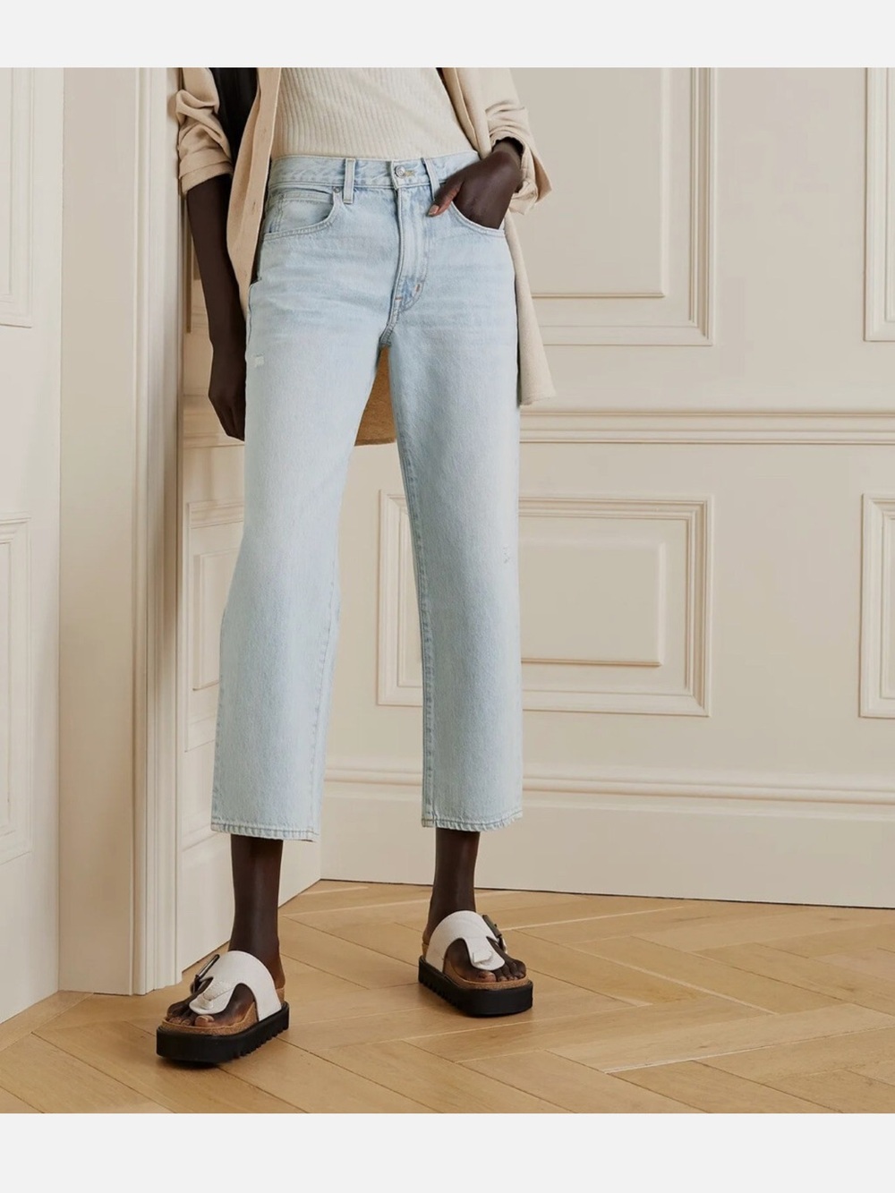Slvrlake Light Wash Sophie Crop Jeans in Love Note